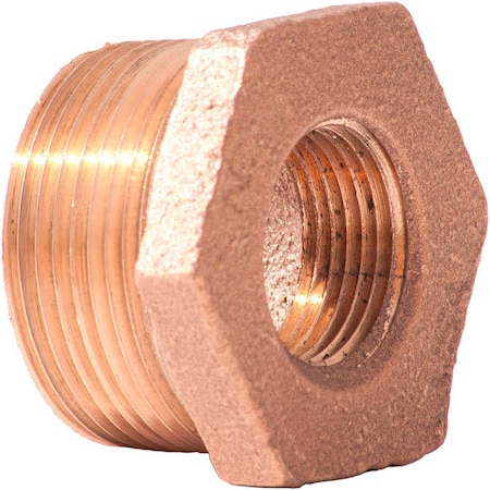 1 X 1/2 Lead Free Brass Bushing, MNPT X FNPT